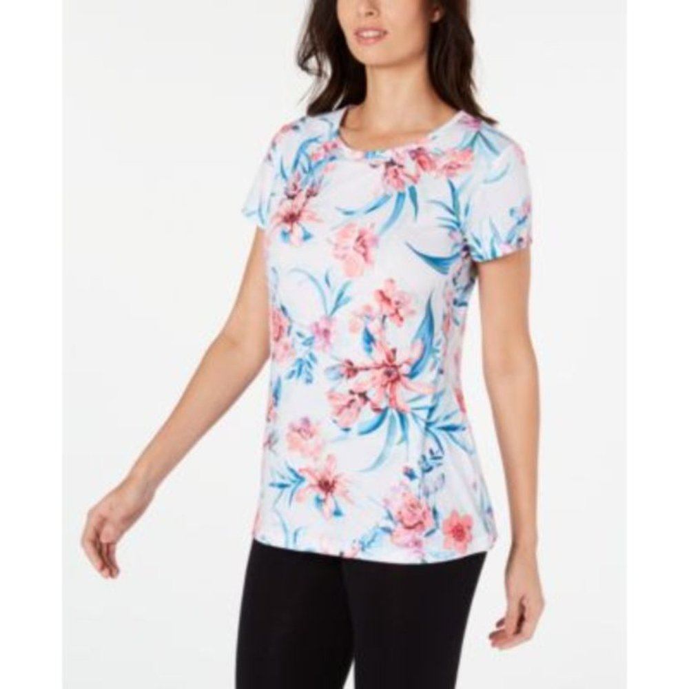 IDEOLOGY PALM FLORAL SHORT SLEEVE TEE